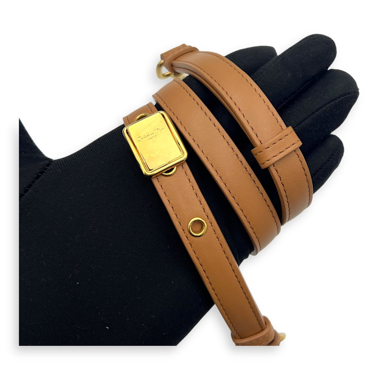Bobby East West Brown Shoulder Bag in Calfskin, Gold hardware