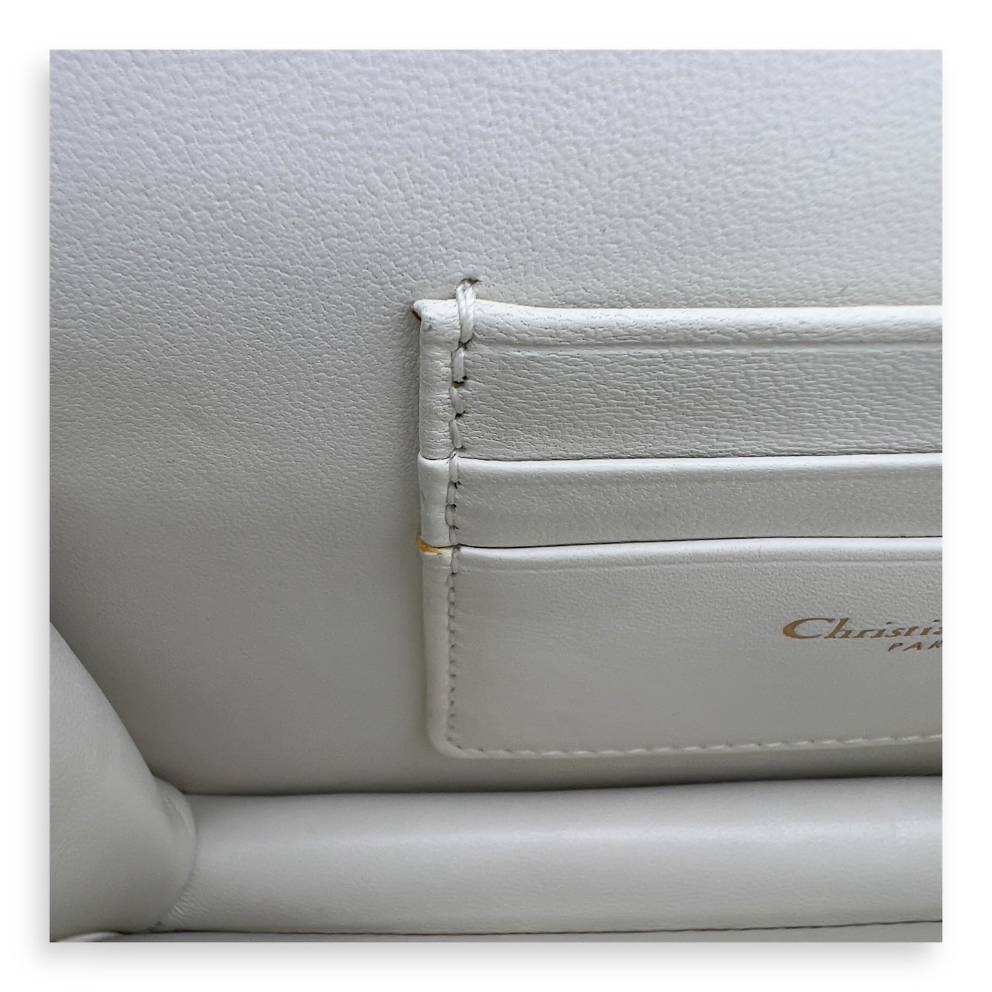 Miss Caro White Crossbody Bag in Calfskin, Gold hardware