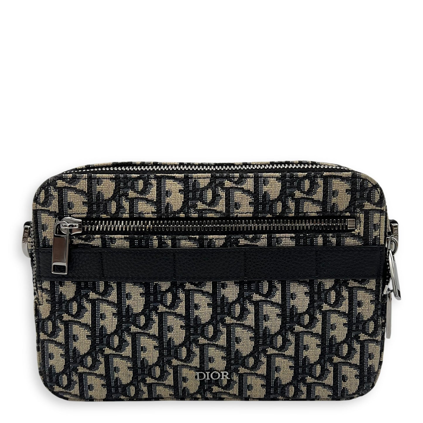 Safari Blue Crossbody Bag in Jacquard, Silver hardware