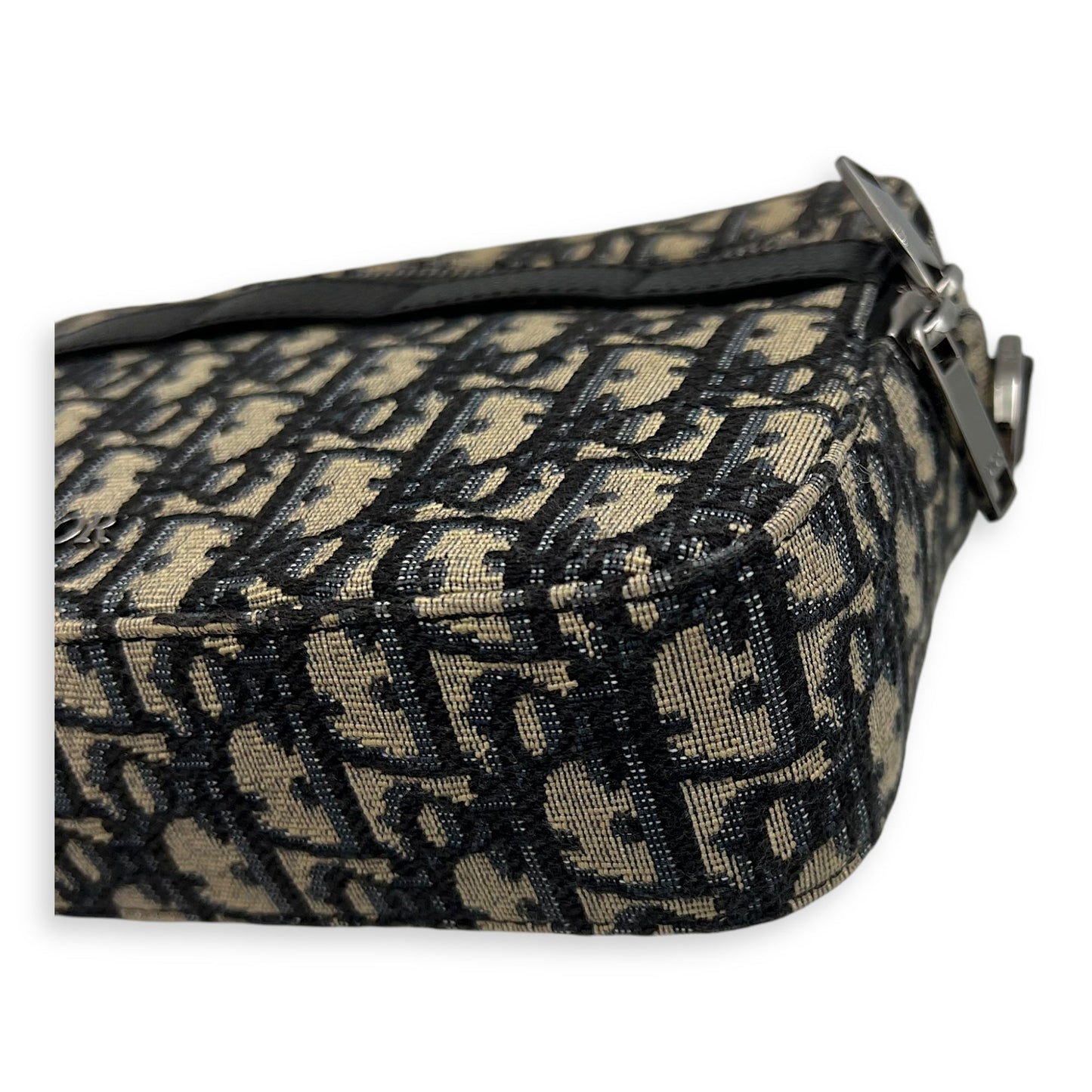 Safari Blue Crossbody Bag in Jacquard, Silver hardware