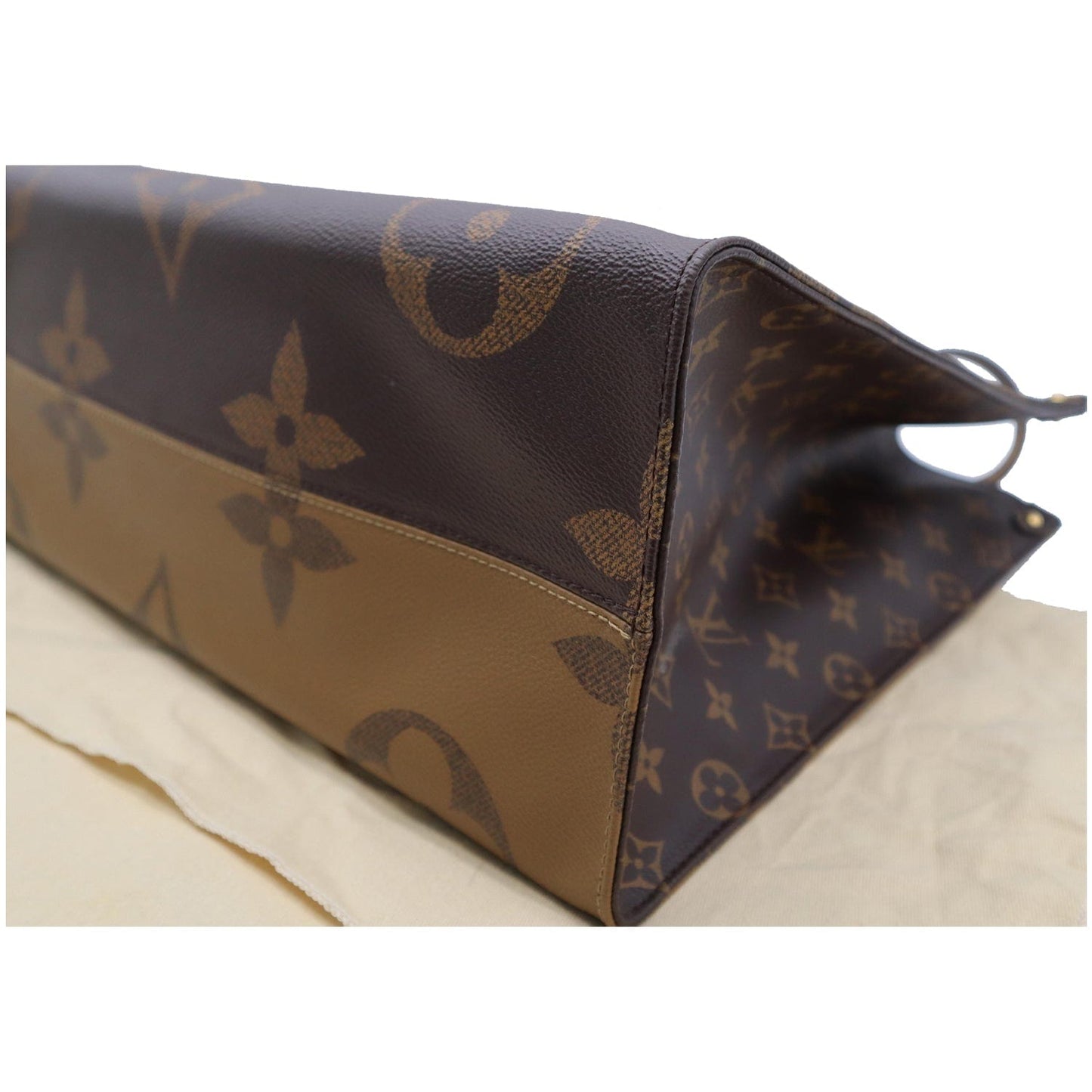 LOUIS VUITTON Onthego GM Reverse Monogram Canvas Tote Shoulder Bag Brown