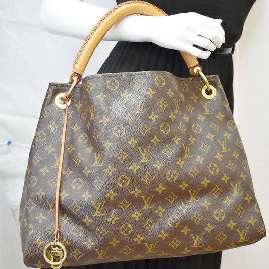 Louis Vuitton Artsy MM Monogram Canvas Hobo Bag Brown