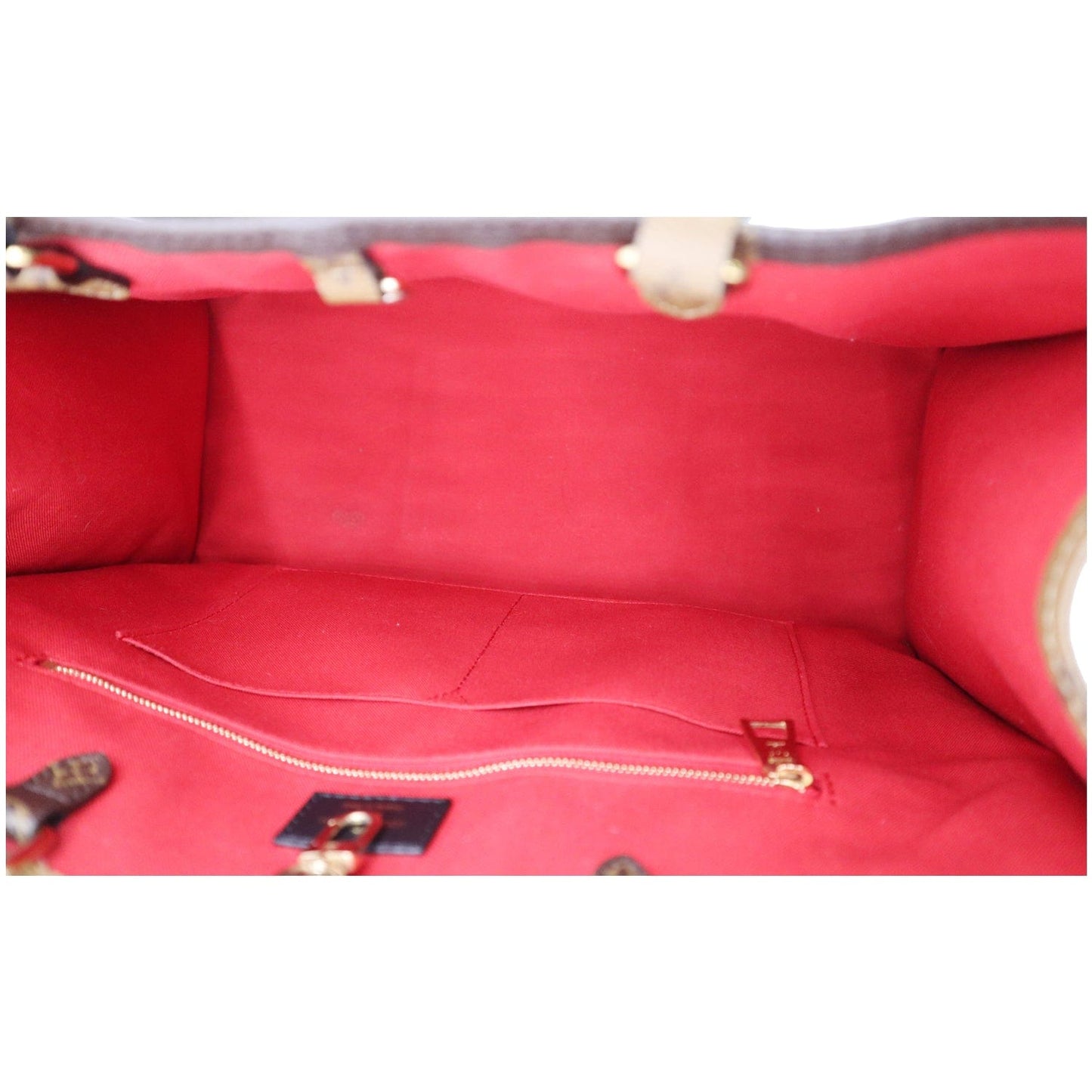 LOUIS VUITTON Onthego GM Reverse Monogram Canvas Tote Shoulder Bag Brown