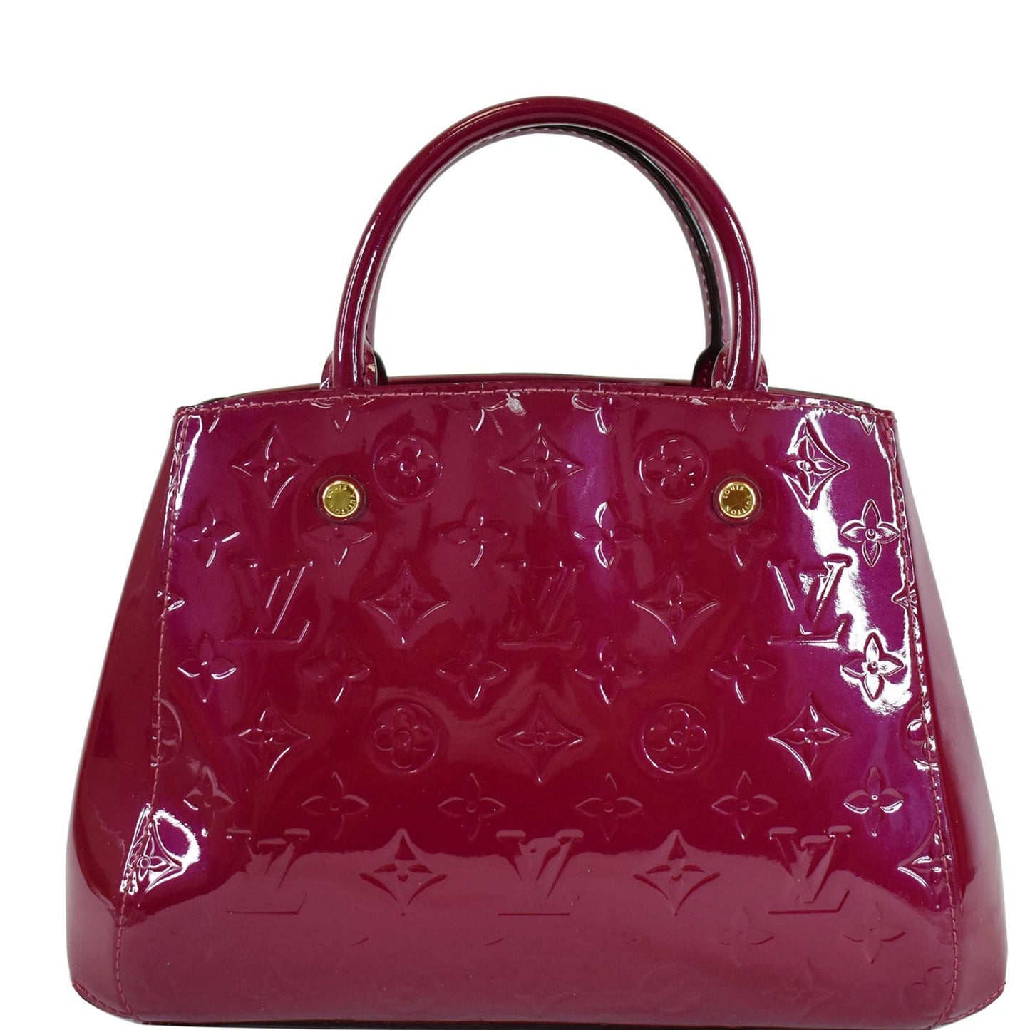 LOUIS VUITTON Montaigne BB Vernis Leather Tote Shoulder Bag Magenta
