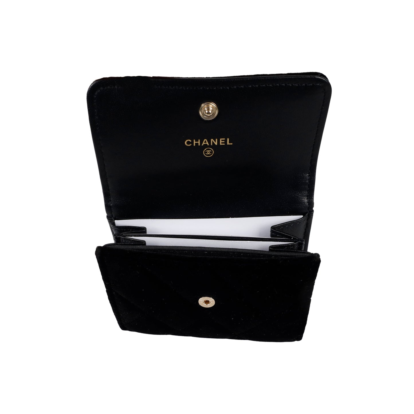 CHANEL Chanel Quilted Velvet Wallet