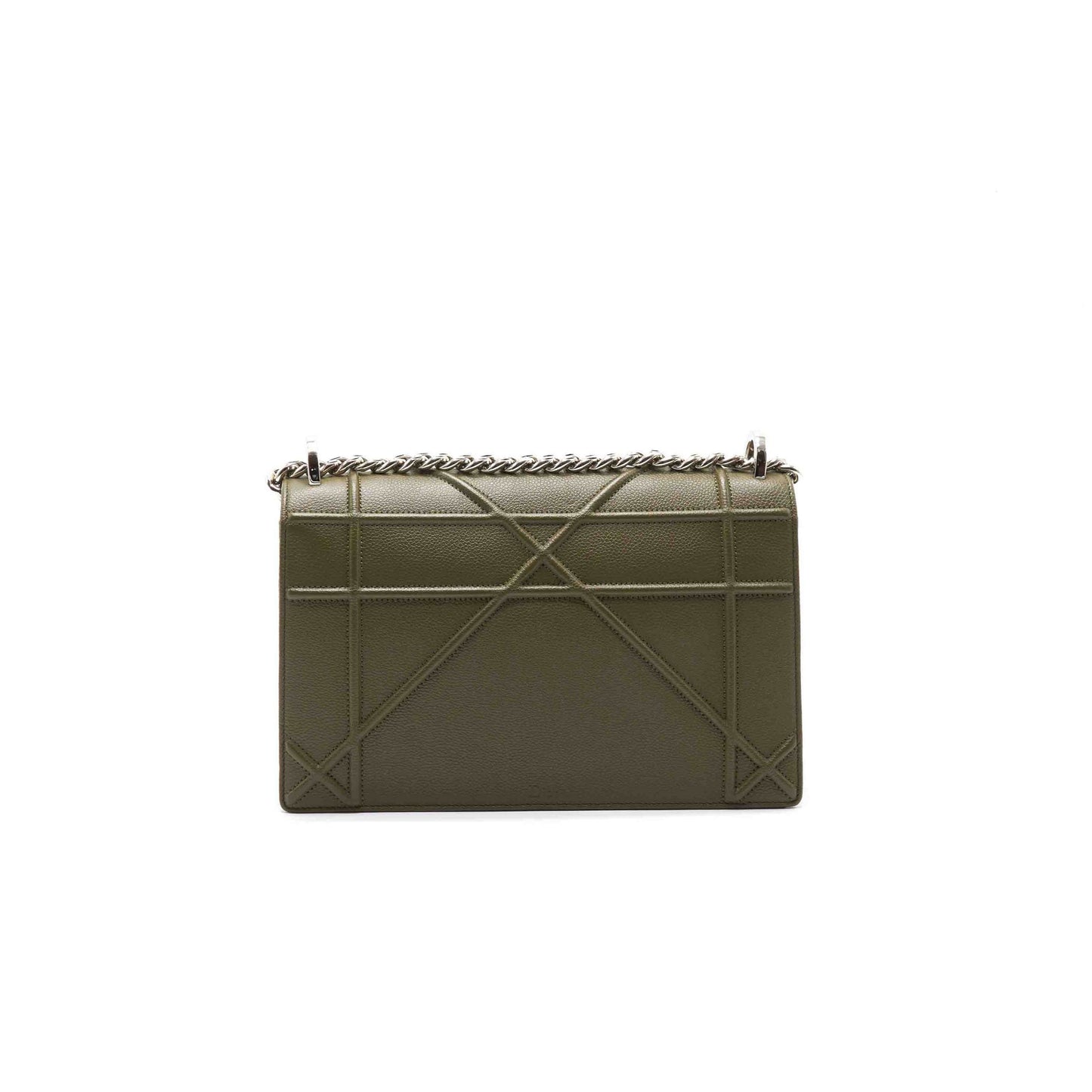 Dior Olive Leather Medium Diorama Shoulder Bag