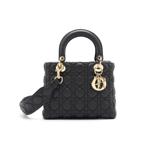 Dior Medium Soft Lady Dior supple Black with GHW
