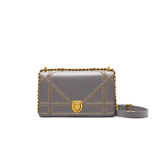 Dior Diorama studded Lambskin Small Grey with GHW