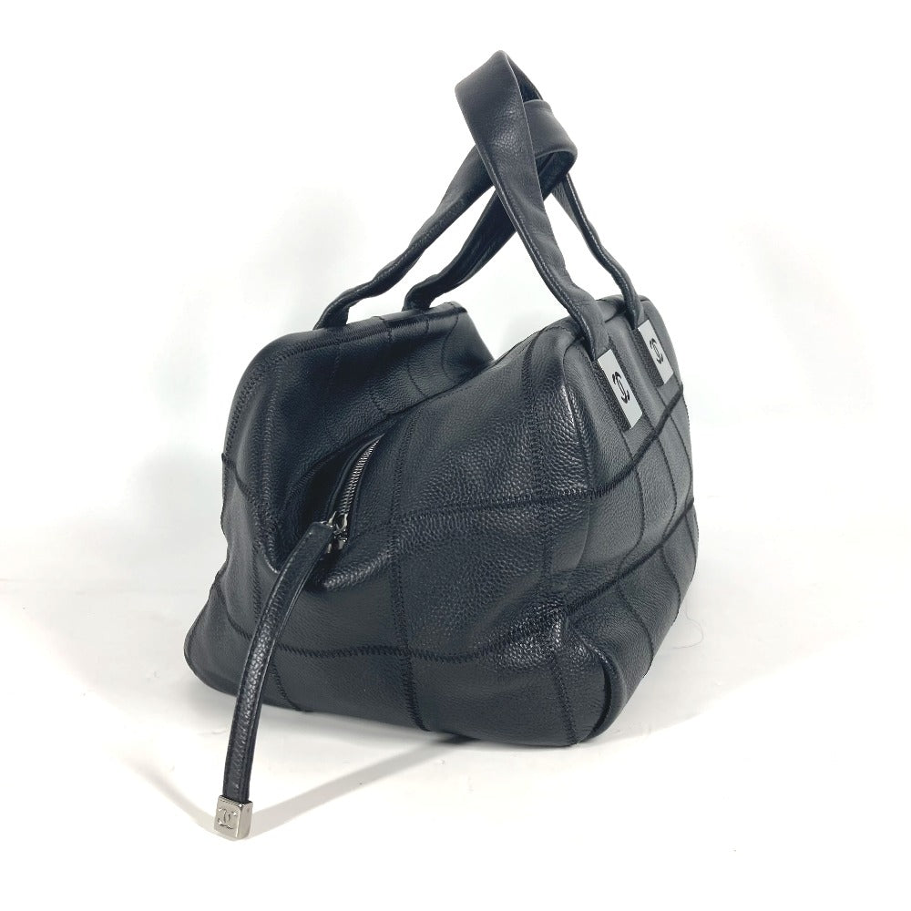 CHANEL Boston Duffel bag leather black CC COCO Mark Shoulder Bag Chocolate bar Women Used