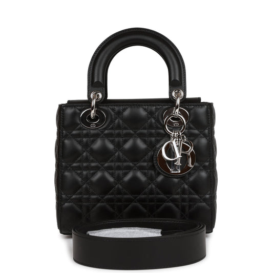 Christian Dior Small ABCDior Lady Dior Tote Black Lambskin Silver Hardware