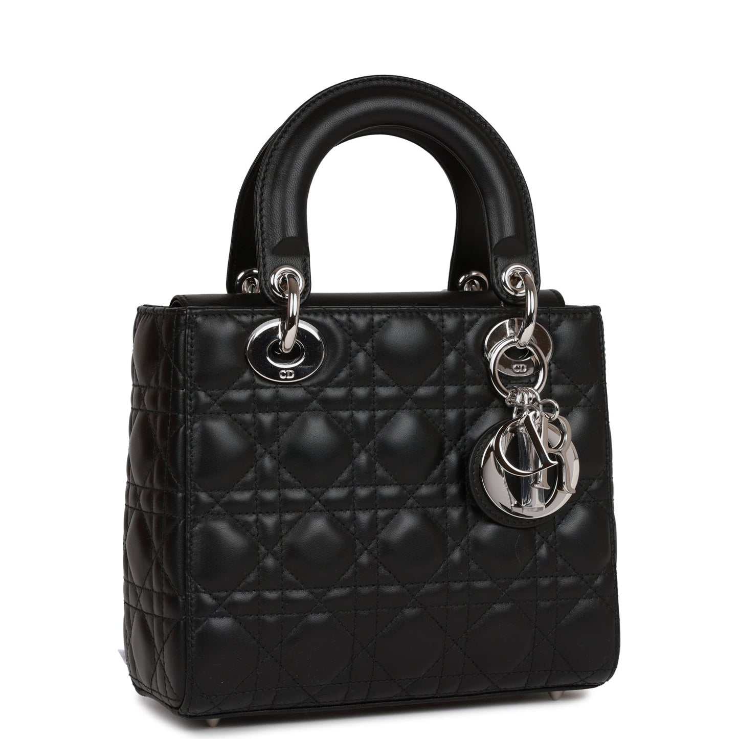 Christian Dior Small ABCDior Lady Dior Tote Black Lambskin Silver Hardware