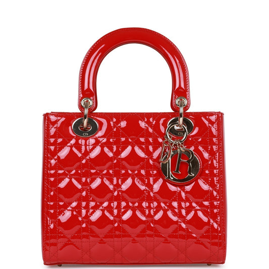 Christian Dior MeDior Tote Red Patent Gold Hardware