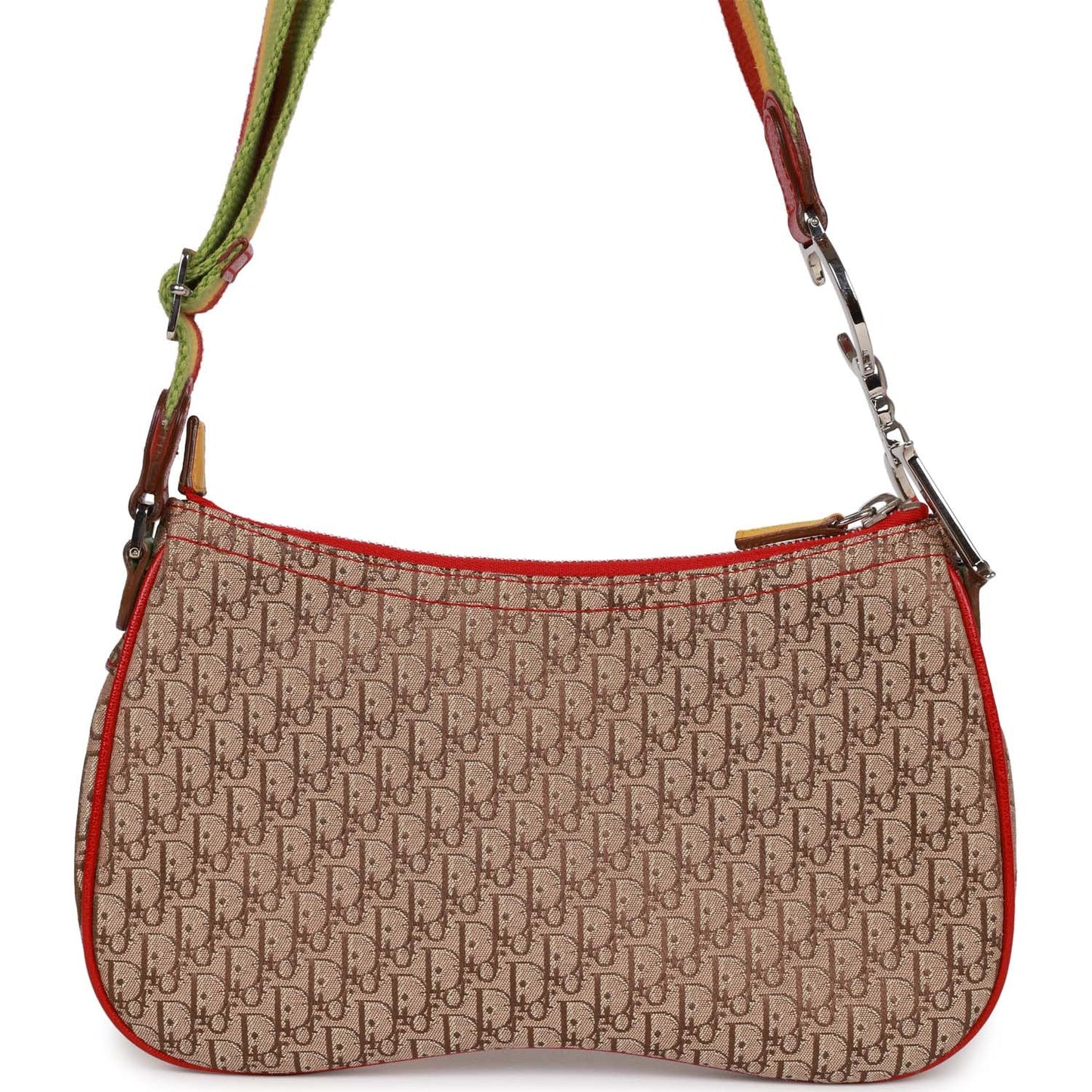 Christian Dior Saddle Bag Rasta Trotter Canvas Silver Hardware