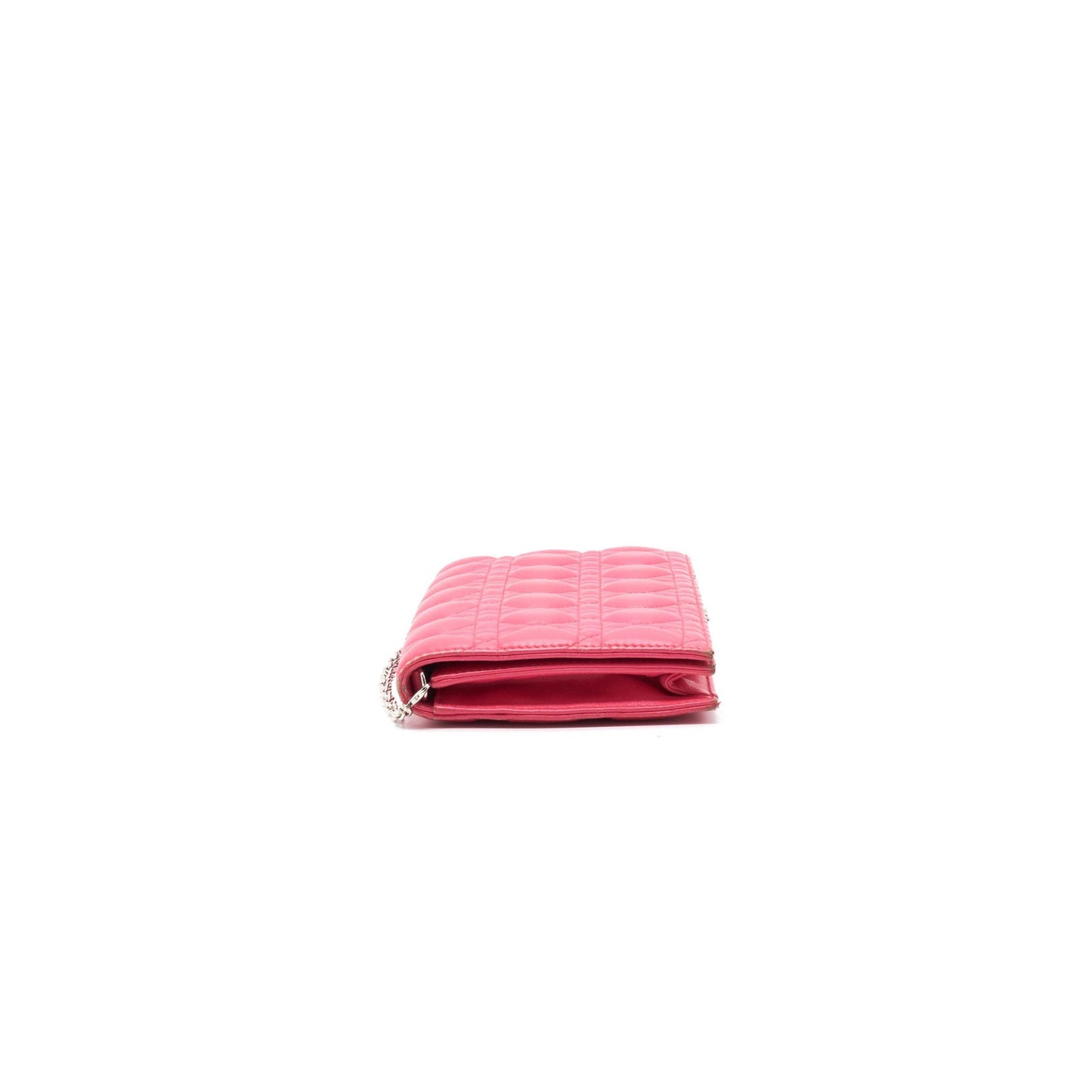 Dior Pink Cannage Quilted Leather Lady Dior Chain Clutch