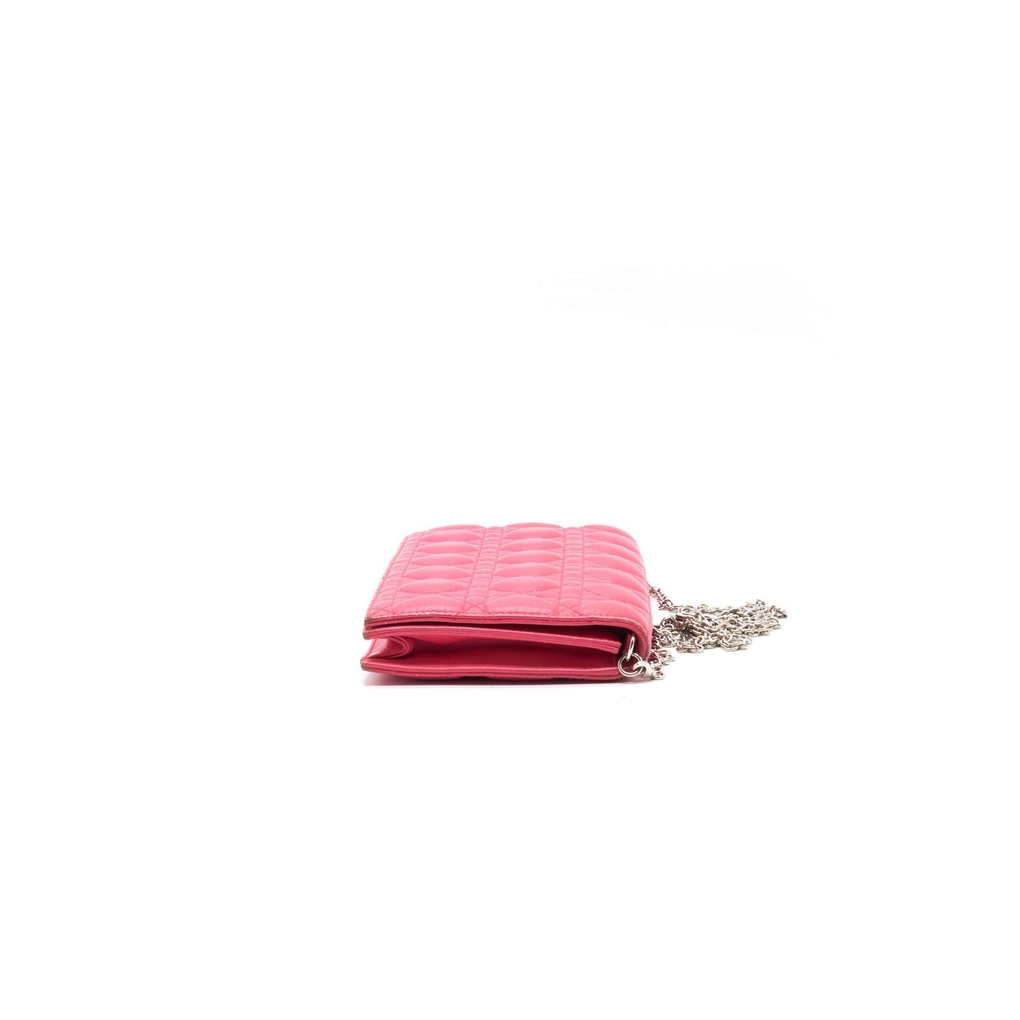 Dior Pink Cannage Quilted Leather Lady Dior Chain Clutch
