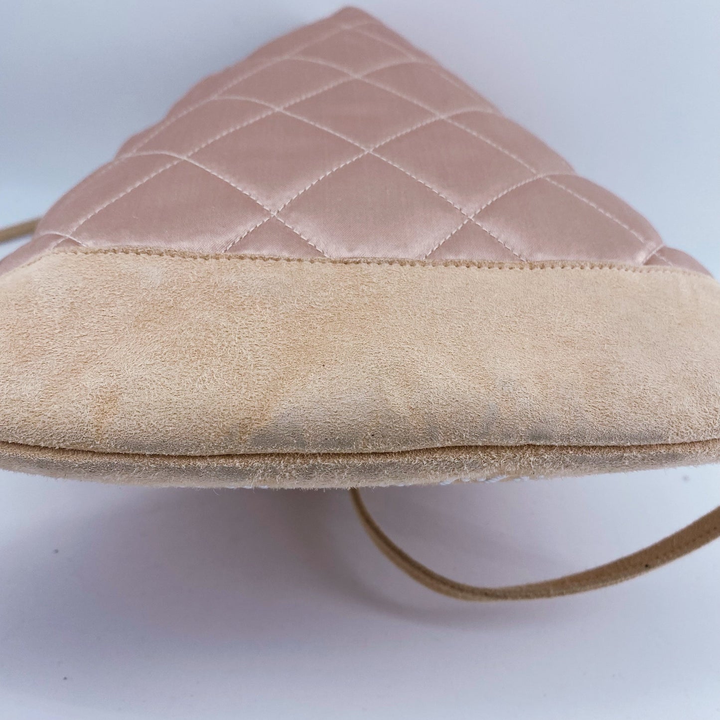 Chanel Vintage Quilted Satin and Suede Drawstring Backpack