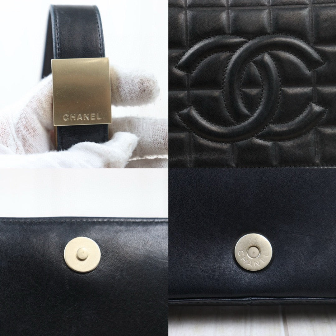 Good ( Rank AB)｜CHANEL Choco Bar Lambskin Shoulder Bag  Made In 2003～2004Year｜P24110111