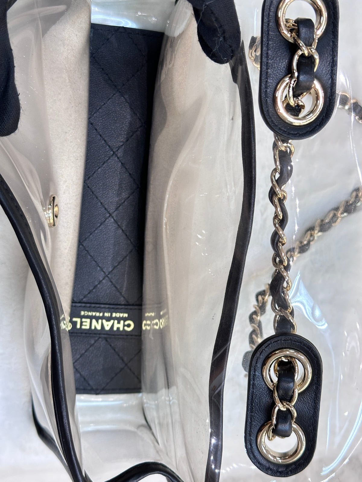 Chanel Medium Lambskin PVC Coco Sand Flap Black Bag