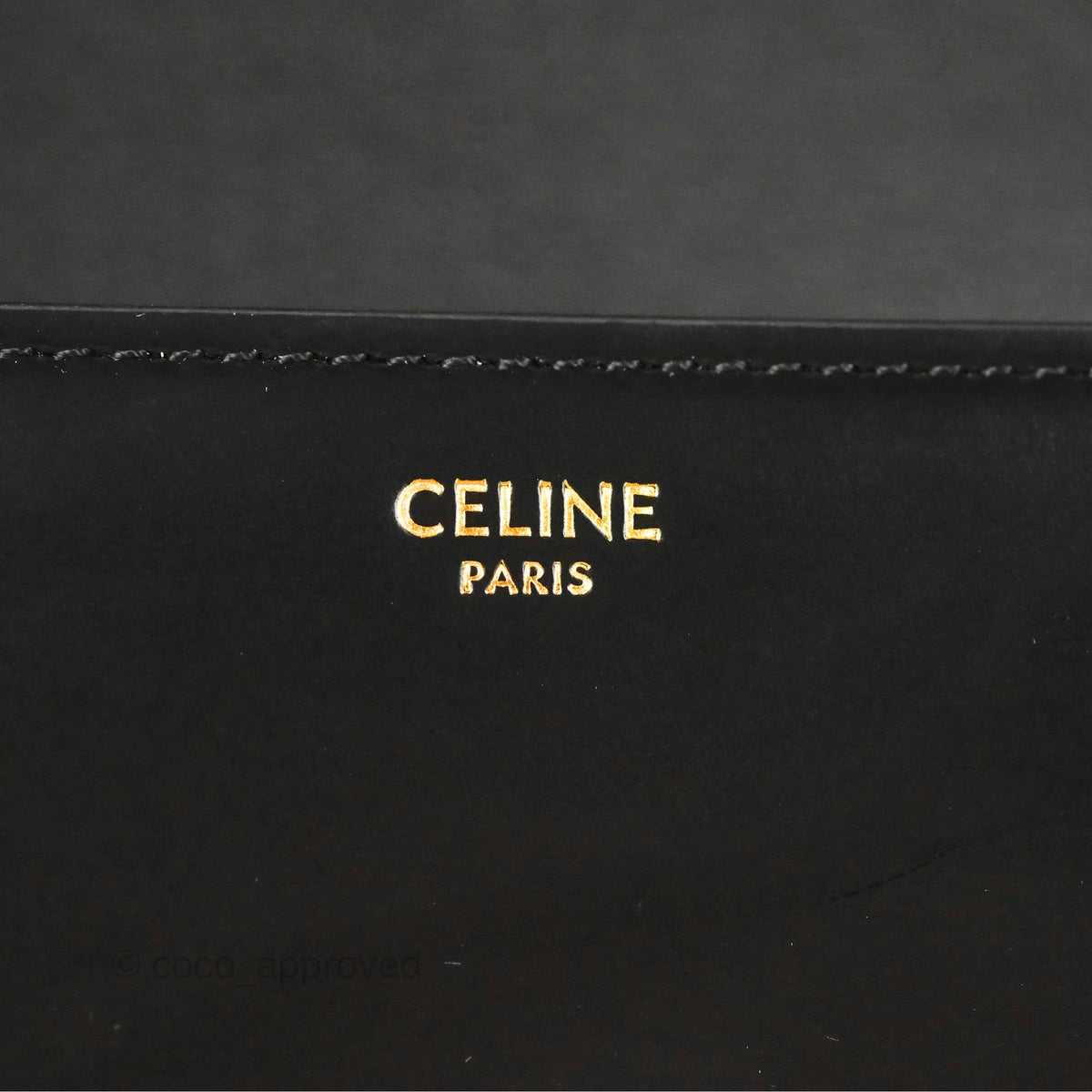 Celine Medium Triomphe Black Shiny Calfskin