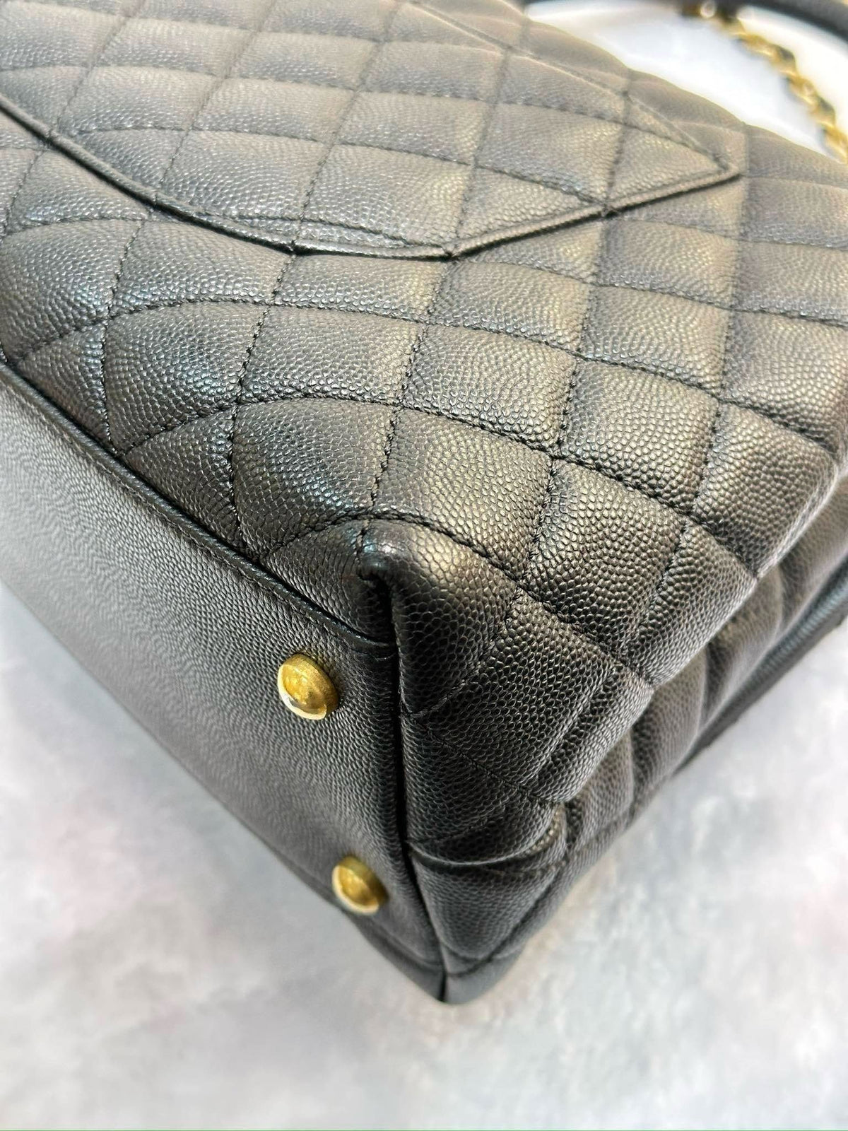 Chanel Medium Caviar Quilted Coco Handle Flap Black GHW