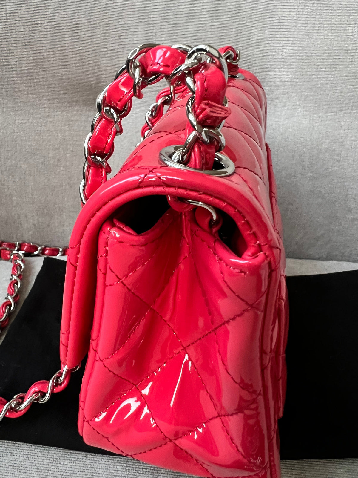 Chanel Square Mini Classic Flap in Pink Patent