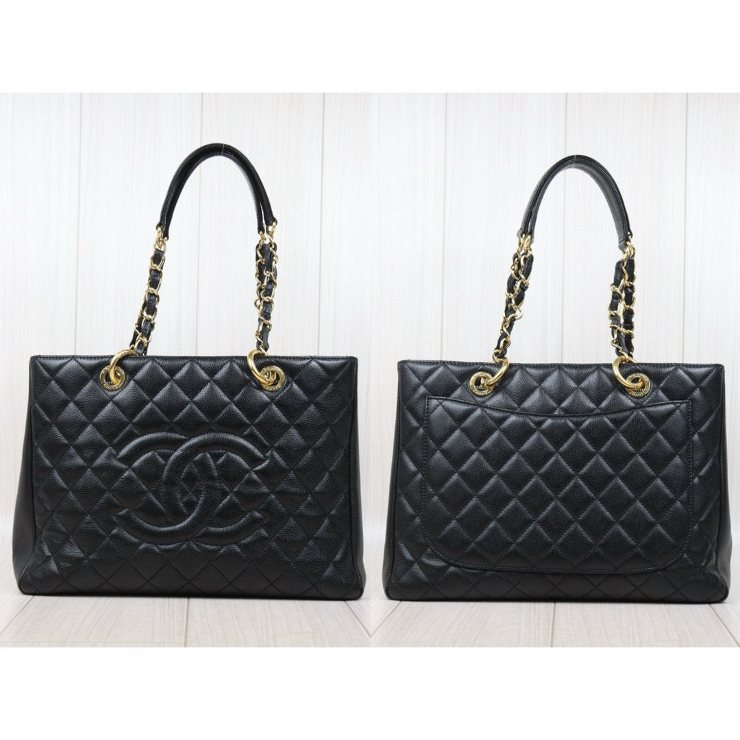 Very Good ( Rank A) ｜ CHANEL Matrasse GST Chain Tote Bag Caviar Skin Black  Made In 2014-2015 Year｜S25032602