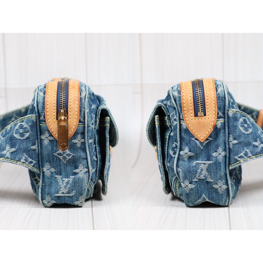 Rank AB ｜  LV Monogram Denim Waist Bag   ｜S24042204