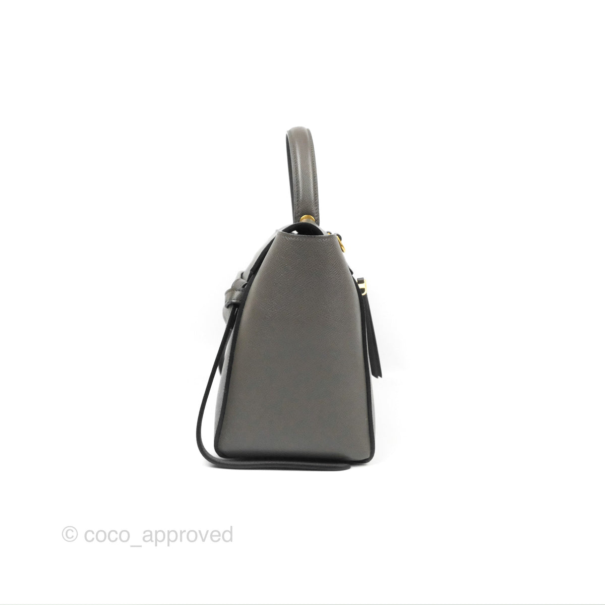 Celine Micro Belt Bag Grey Grained Calfskin Gold Hardware
