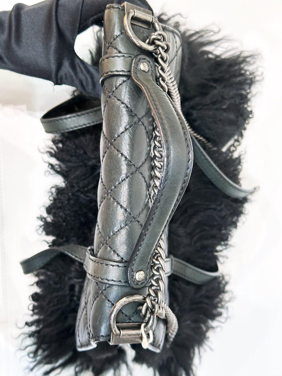 Chanel Paris-Dallas Double Flap Bag Quilted Calfskin and Fur Large
