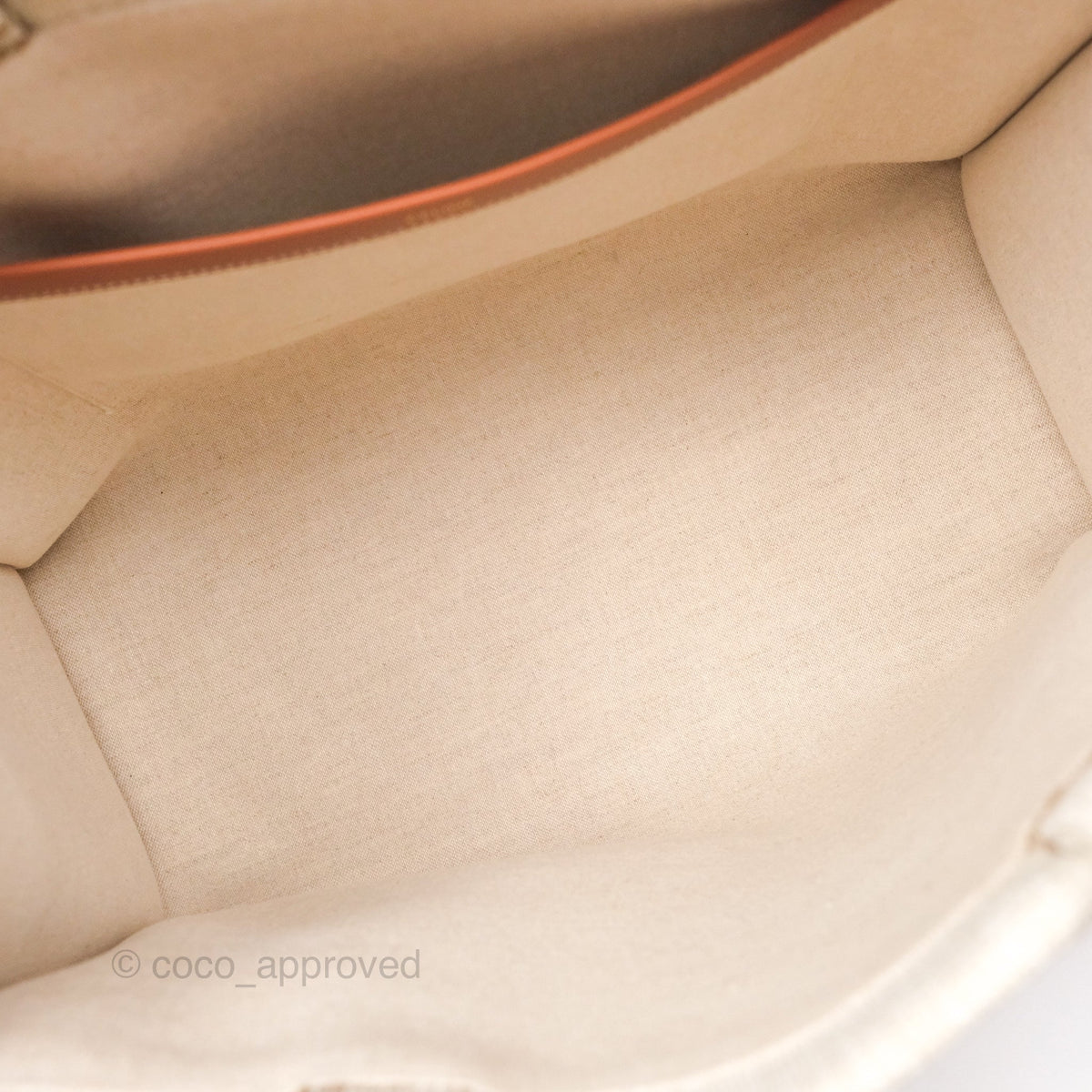 Celine Large Cabas Thais In Striped Textile Tobacco/Tan