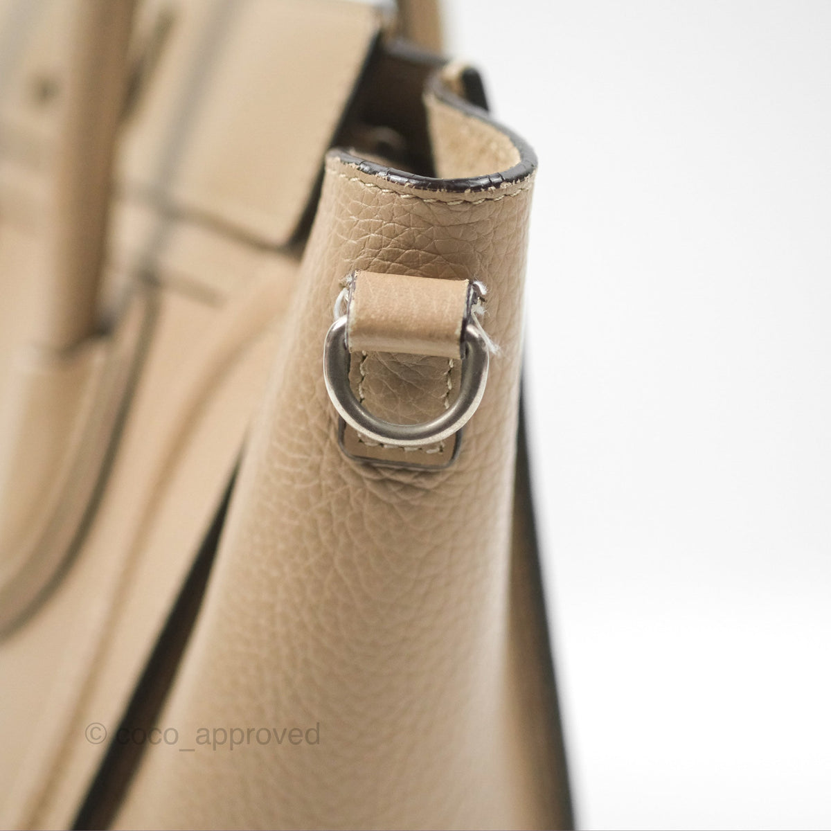 Celine Nano Luggage Bag Dune Drummed Calfskin