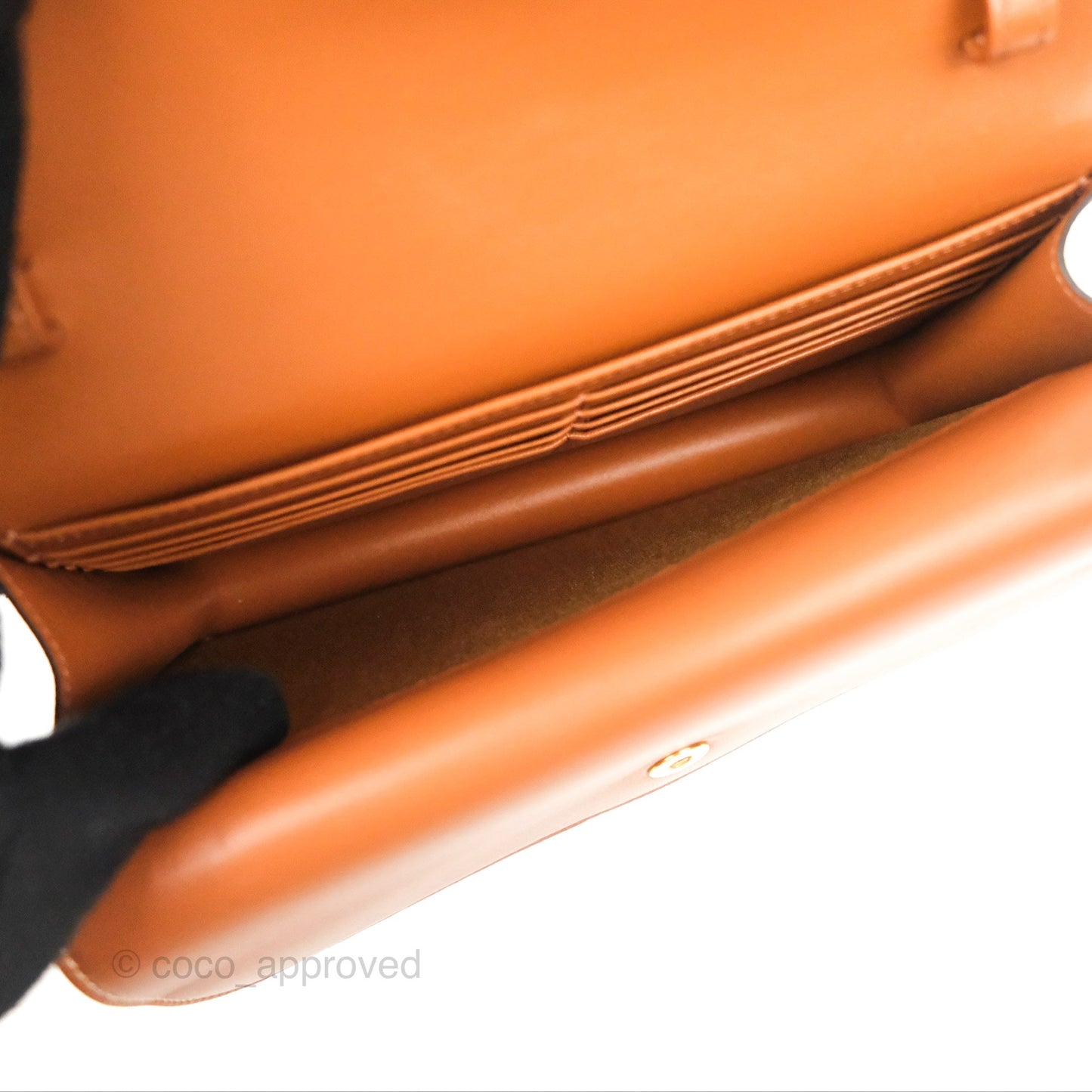 Celine Wallet On Strap Triomphe Canvas Tan Lambskin