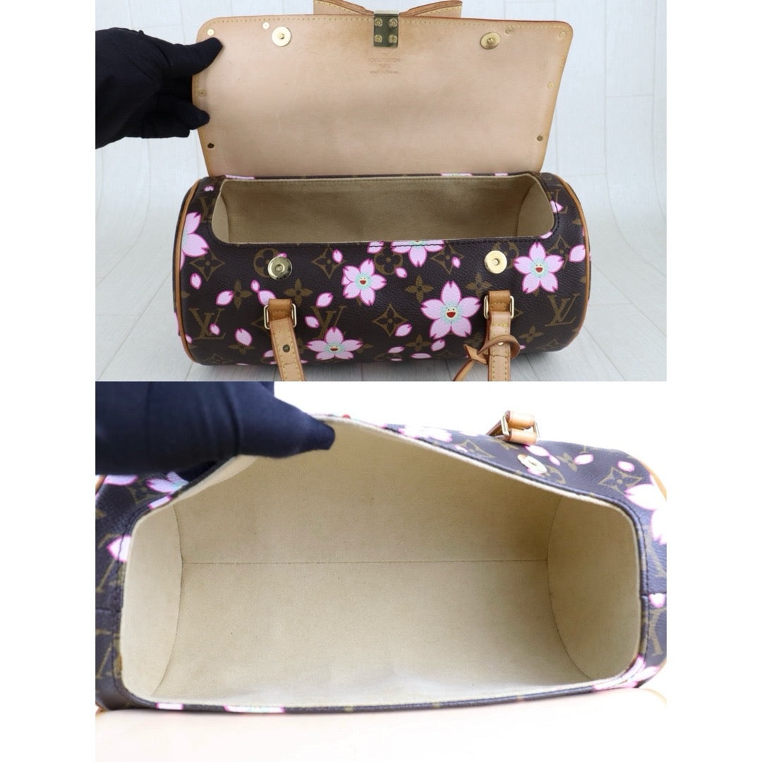 Rank AB ｜ LV Takashi Murakam Sakura Monogram Papillon 27 HandBag｜S25051202