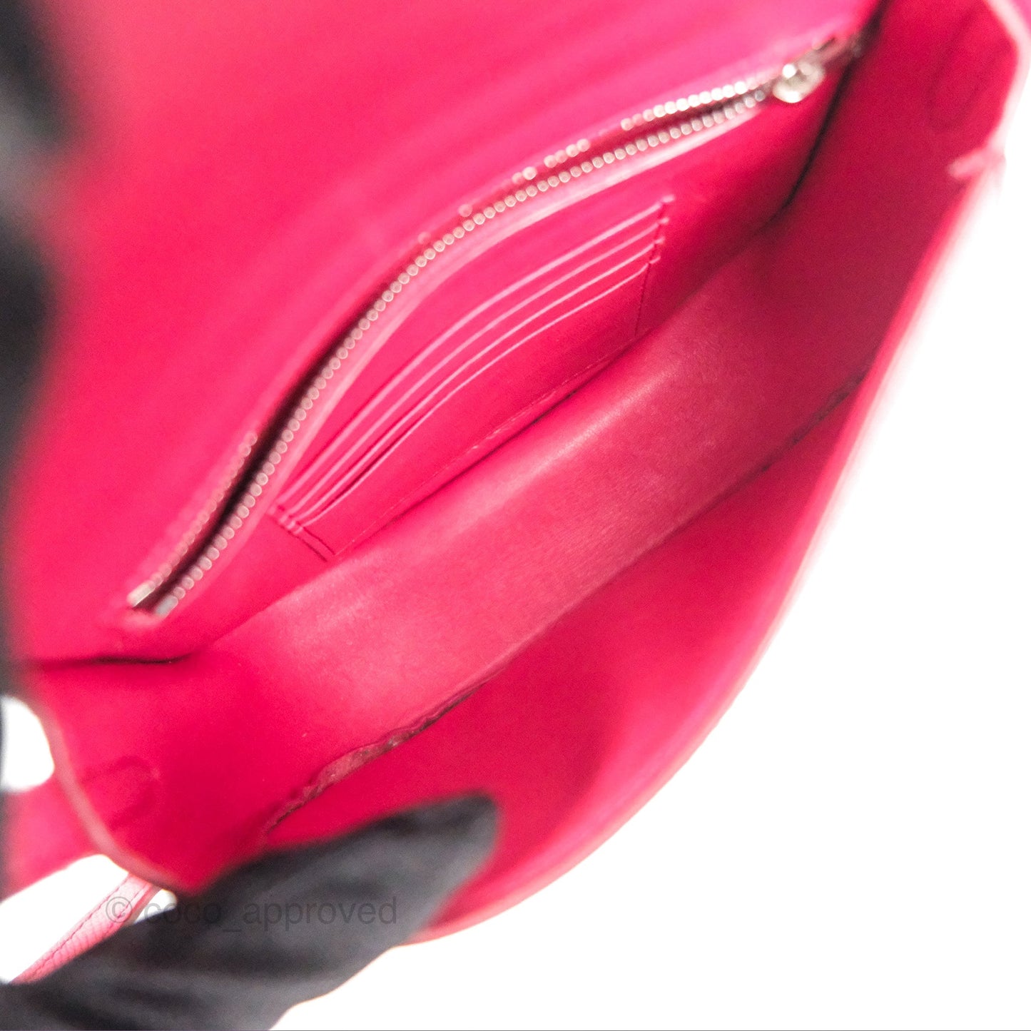 Celine Small Trotteur Crossbody Bag Grained Calfskin Dark Pink