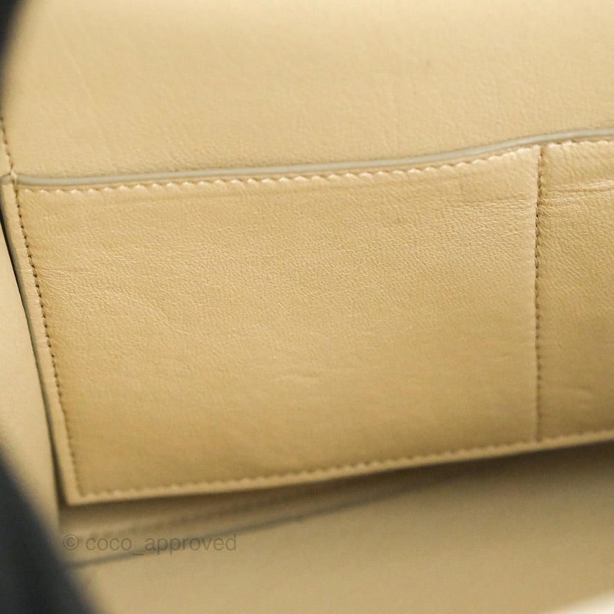 Celine Small Sleek Trapeze Beige Calfskin/Patent