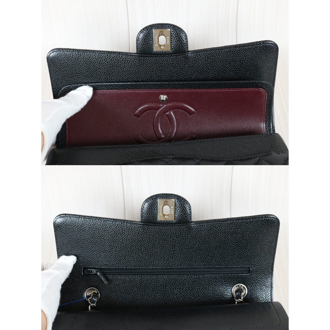 Rank SA｜ CHANEL Caviar Skin Matrasse Double Flap 25 Shoulder Bag Black Made In 2018 Year  ｜S24050601