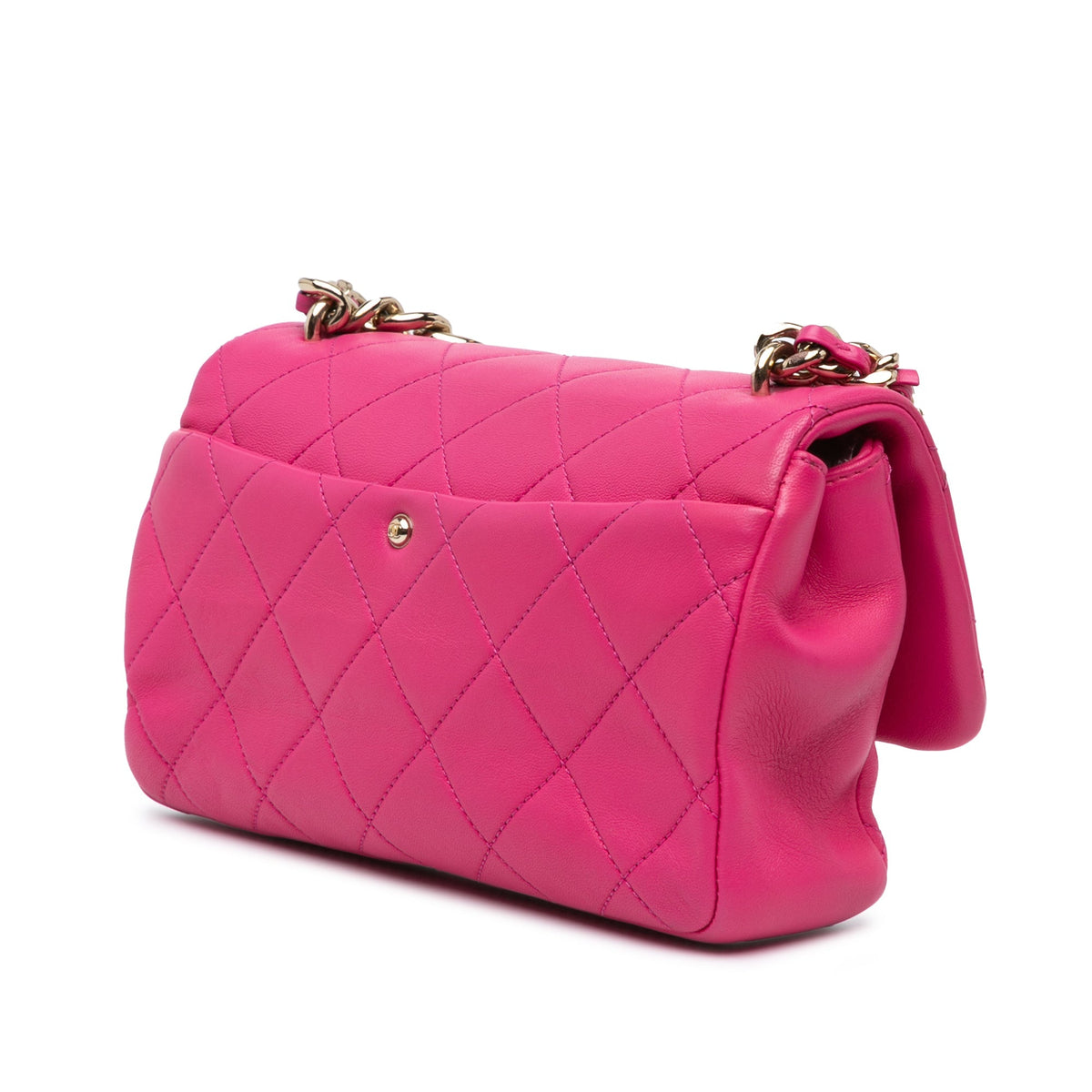 Pink Chanel Small Lambskin Elegant Chain Single Flap Satchel