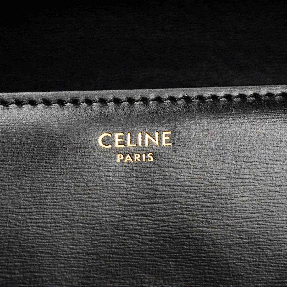 Celine Triomphe Shoulder Bag Black Calfskin
