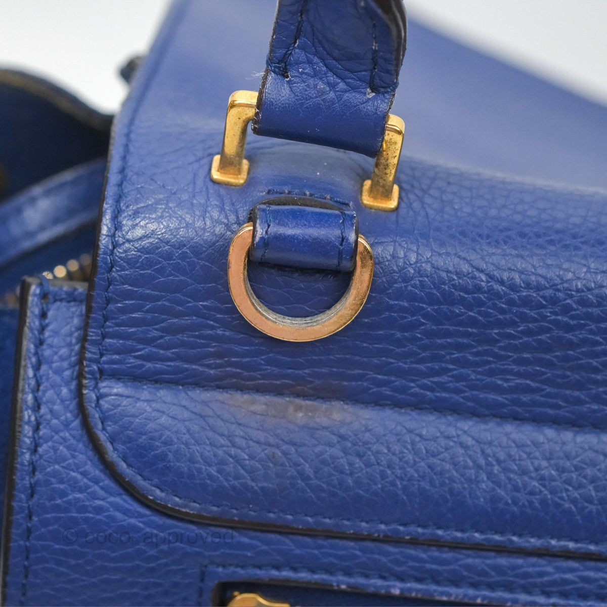 Celine Small Sleek Trapeze Blue Calfskin