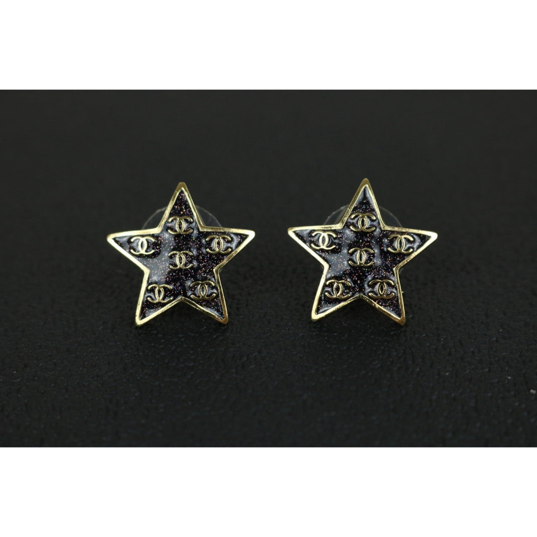 Excellent（Rank SA）｜ CHANEL  Glitter CC Logo Star Earrings ｜F25022006