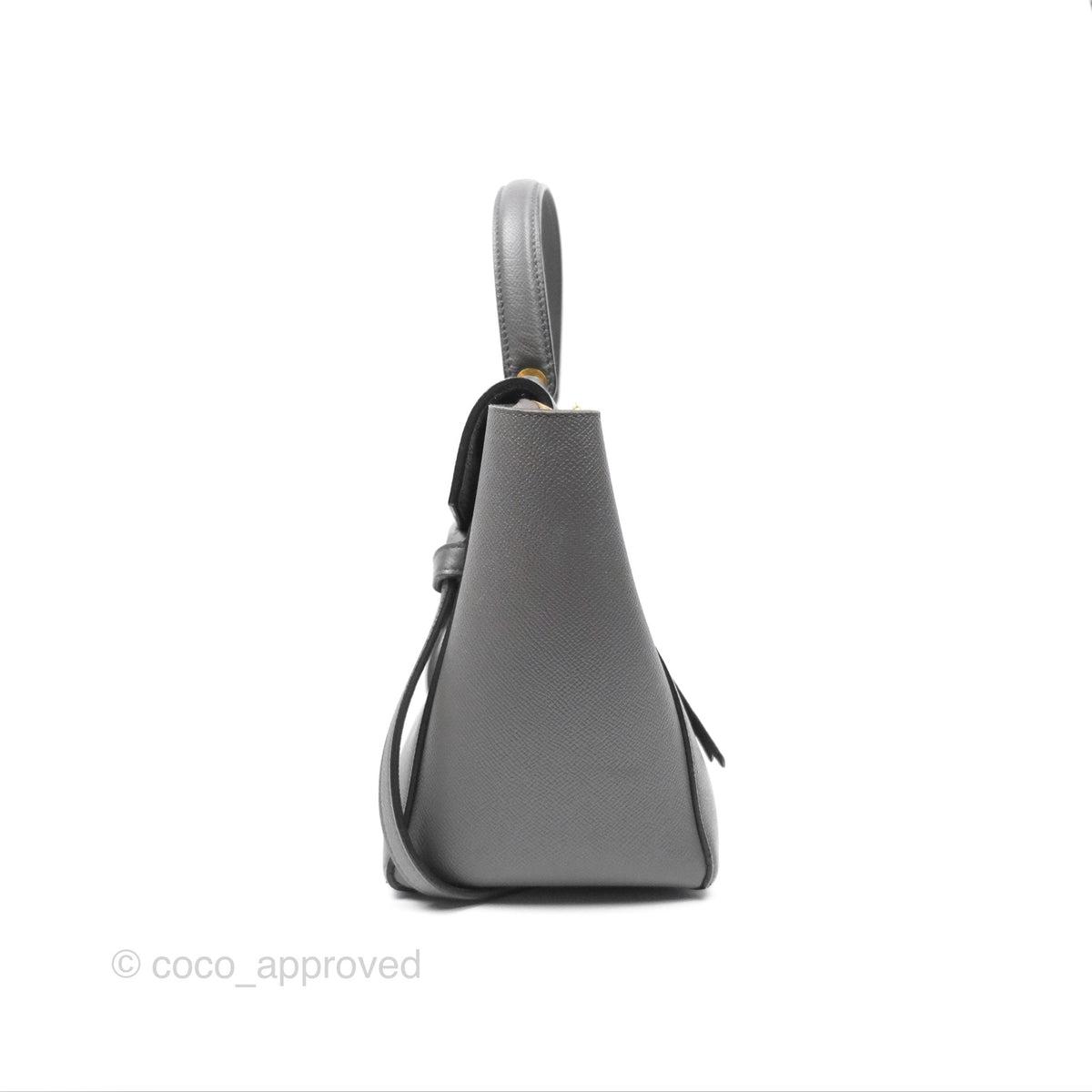 Celine Micro Belt Bag Grey Grained Calfskin Gold Hardware