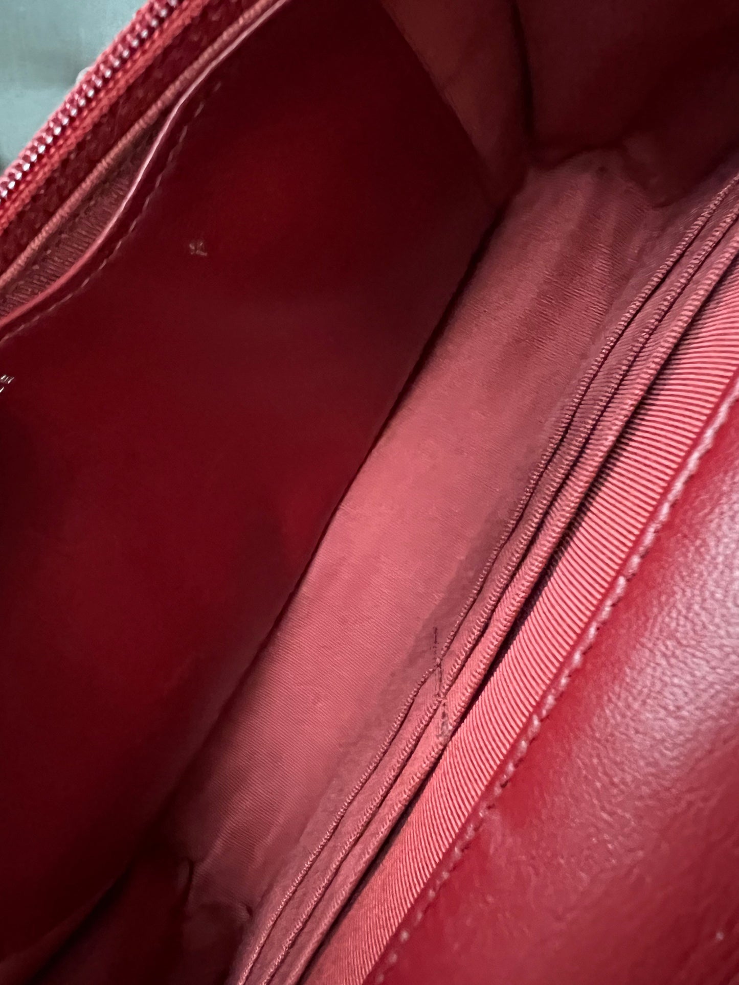 Chanel Red Lambskin Wallet on Chain