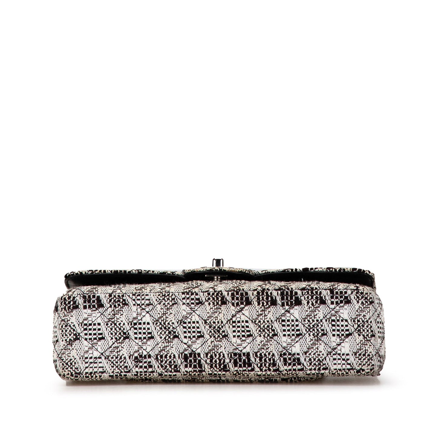 White Chanel Medium Classic Tweed Double Flap Shoulder Bag