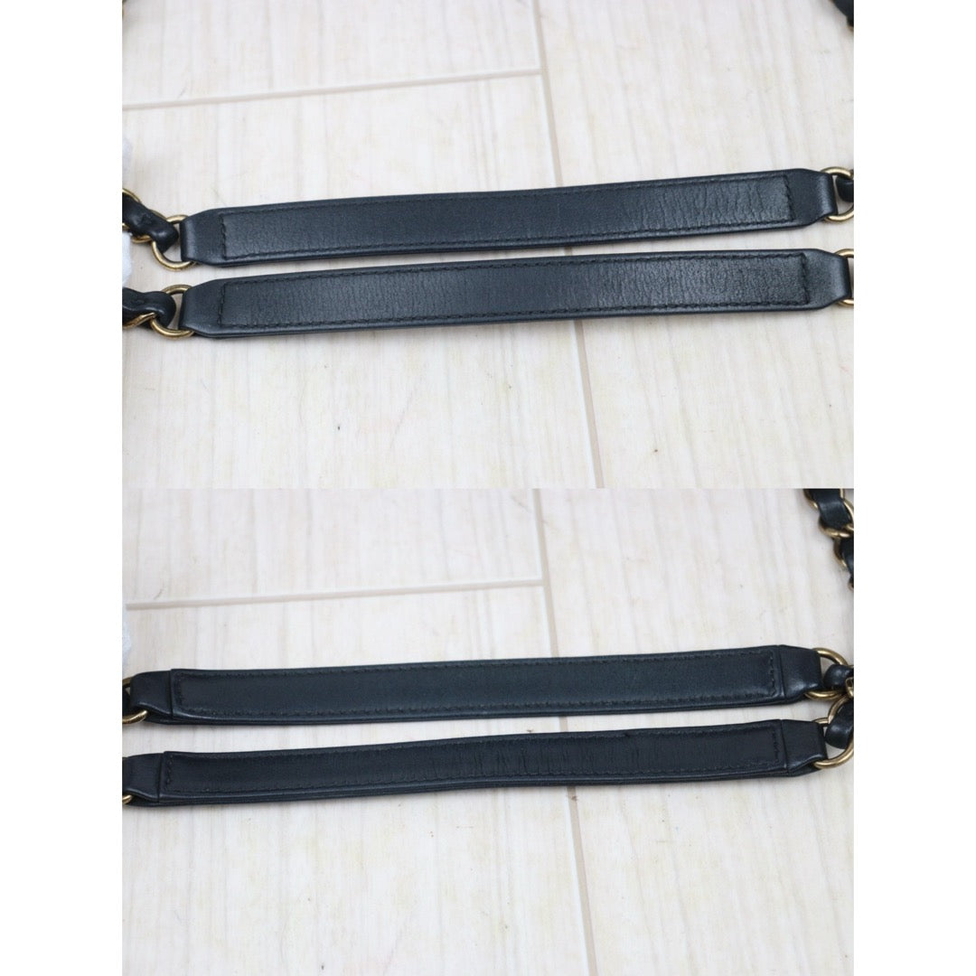 Good ( Rank AB)｜ CHANEL Matrasse Chain Calf Leather Tote Bag Dark Green Made In 2014 -2015 Year｜Y25061702