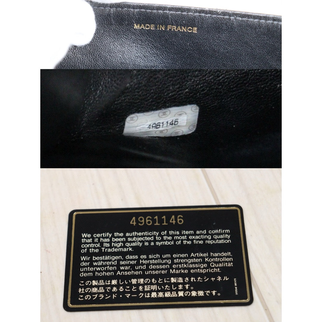 Very Good ( Rank A) ｜CHANEL Caviar Skin Leather Calf Leather  Handbag Black Made In 1996-1997 Year｜S25032628