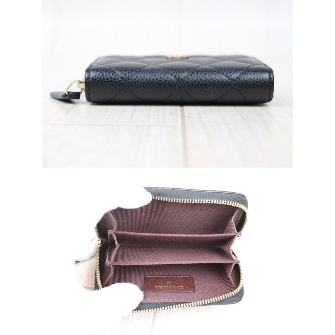 Rank A｜Chanel Caviar Skin Wallet Black Made in 2019 Year｜S24061731