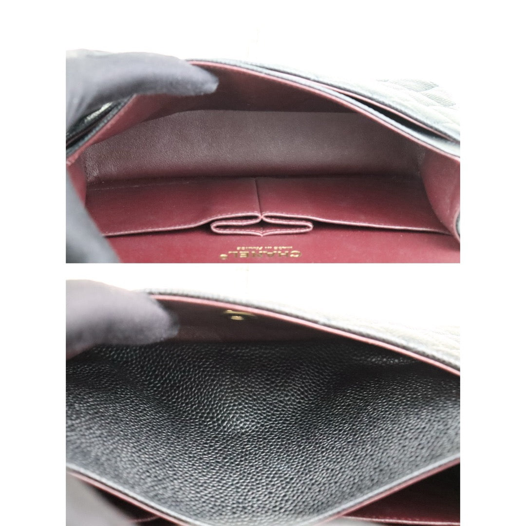 Excellent（Rank SA）｜CHANEL Caviar Skin Matrasse Double Flap 23 Shoulder Bag Black Made In 2019-2020 Year｜S25032102