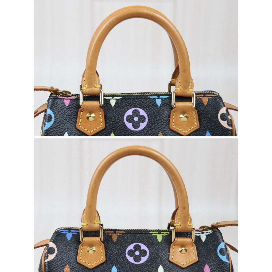 Very Good ( Rank A)｜ LV Monogram Multicolor Mini Speedy Handbag With Shoulder Strap ｜S24070801
