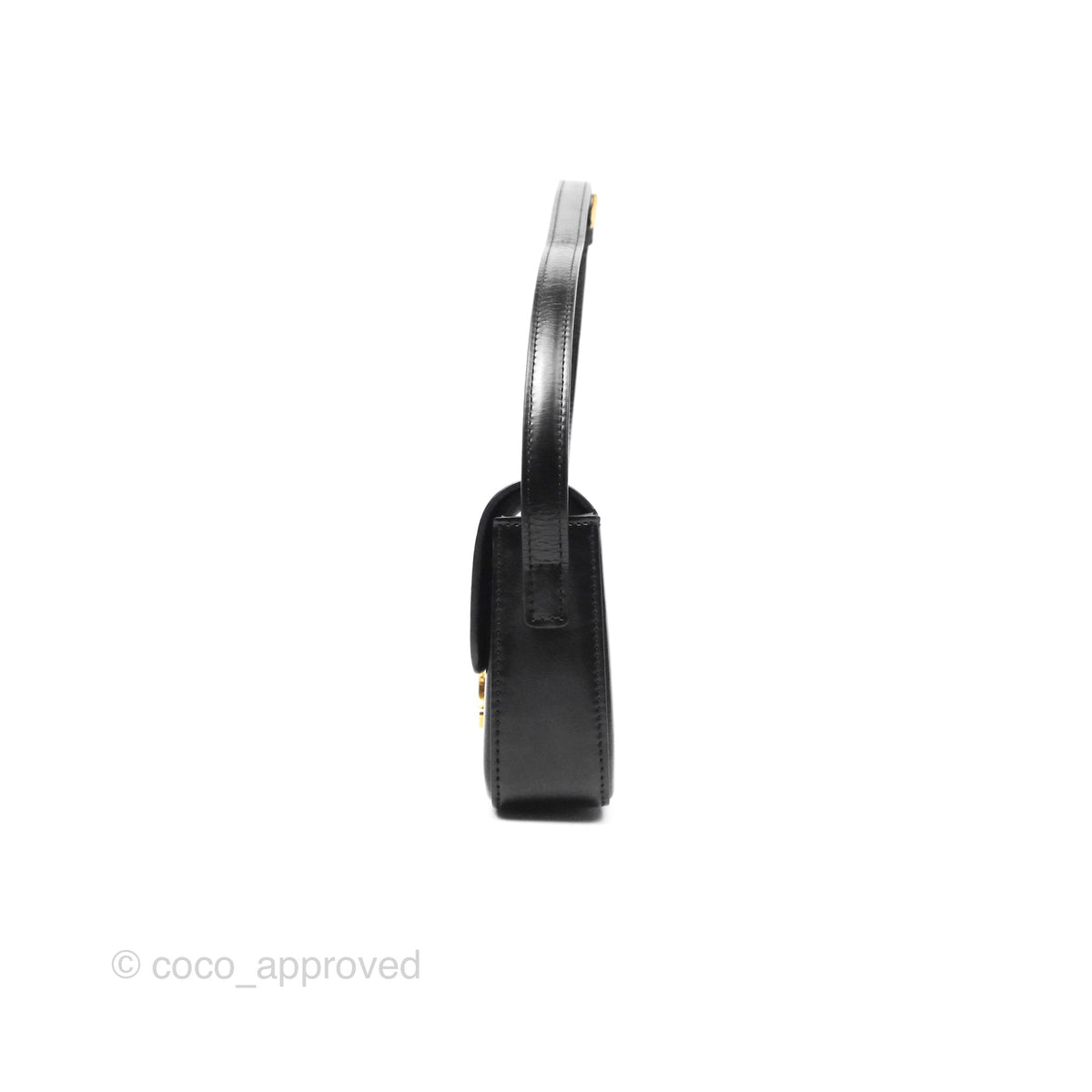 Celine Triomphe Shoulder Bag Black Calfskin