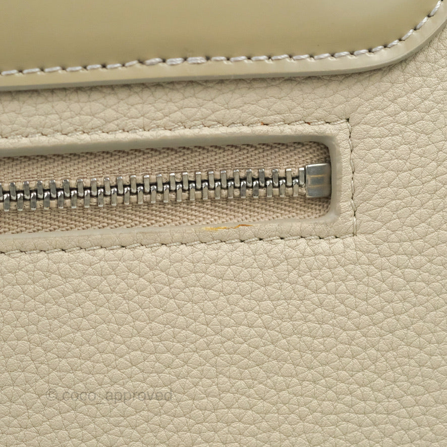 Celine Small Sleek Trapeze Beige Calfskin/Patent